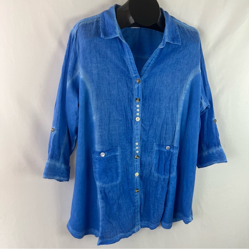 Parsley And Sage Button Up 3/4 Sleeve Blouse - image 1